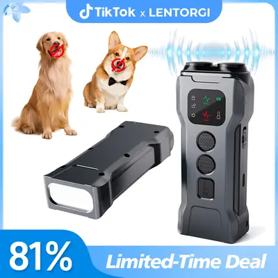 【Lentorgi】 Ultrasonic Dog Bark Deterrent Device – Anti Barking Device for Dogs, Safe & Humane Dog Training Tool to Stop...