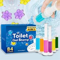 Portable Toilet Cleaning Gel, 6/60pcs Creative Flower Design Toilet Cleaner Gel, Household Toilet Cleaning Accessories, Clean...