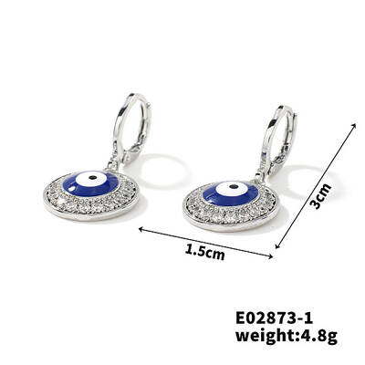 Hip-hop Fashion Copper & Micro Zirconia Hoop Earrings for Women