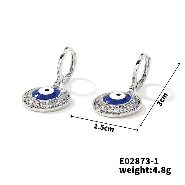 Hip-hop Fashion Copper & Micro Zirconia Hoop Earrings for Women