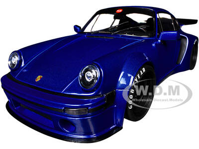 2024 Porsche 911 KS-R by Khyzyl Saleem Dark Blue Metallic 1/18 Diecast Model Car by Solido