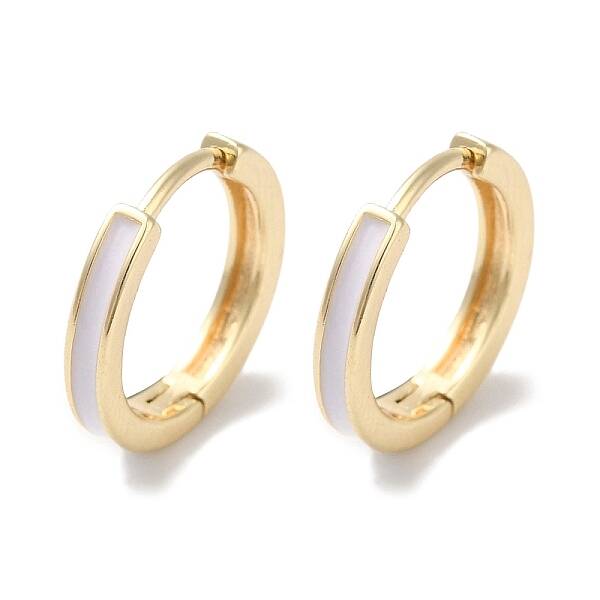 Ring Brass With Enamel Hoop Earrings for Women