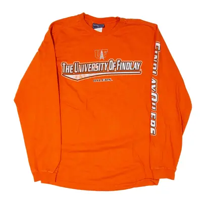JANSPORT The University Of Findlay Oilers USA T-Shirt Orange Long Sleeve Mens S
