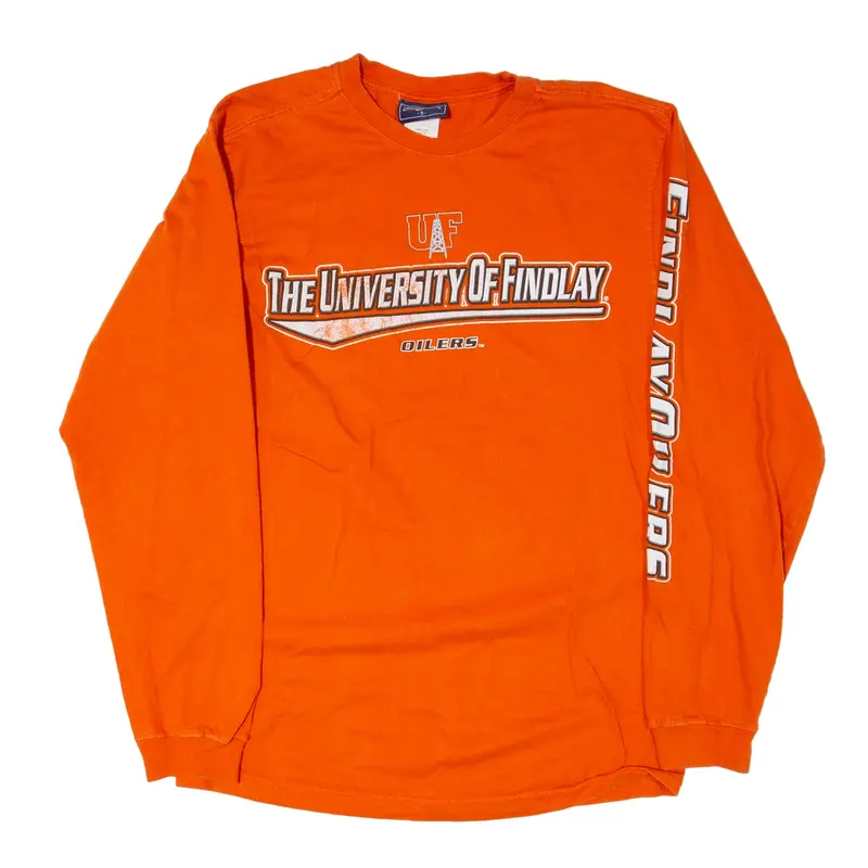 JANSPORT The University Of Findlay Oilers USA T-Shirt Orange Long Sleeve Mens S