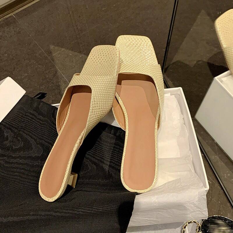 CHIKO Bellamy Open Toe Kitten Heels Slides Sandals