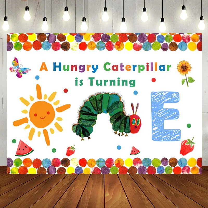 Aperturee Hungry Caterpillar Is Turning One Birthday Backdrop