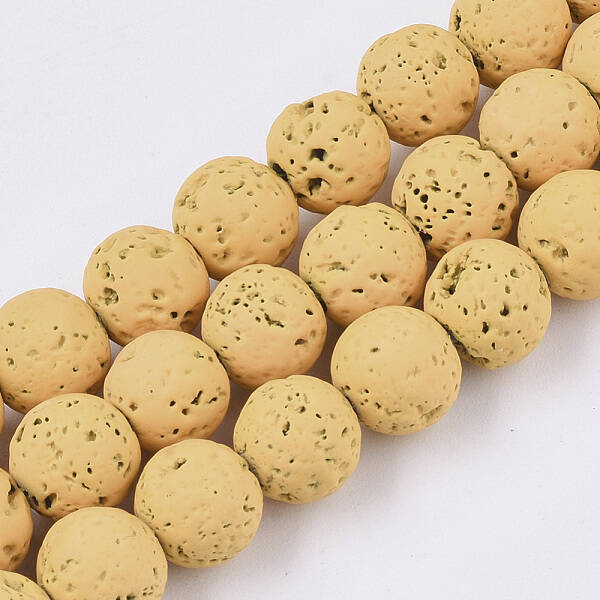 Spray Painted Natural Lava Rock Beads Strands