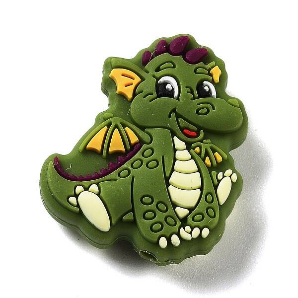 Dinosaur Food Grade Silicone Focal Beads