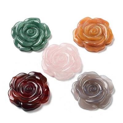 Natural Mixed Stone Carved Pendants