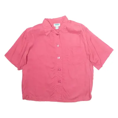 PARTNERS Womens Blouse Pink Collared L