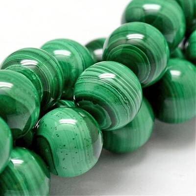 Natural Malachite Bead Strands