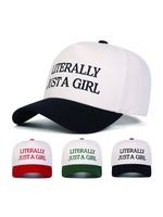 Literally Just A Girl Letter Print Trucker Cap, Casual Outdoor Sports Hat for Men & Women, Vintage Western Style Cowboy Hat f...