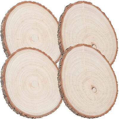 arricraft 4 Pcs 8 Inchs Unfinished Wood Slices