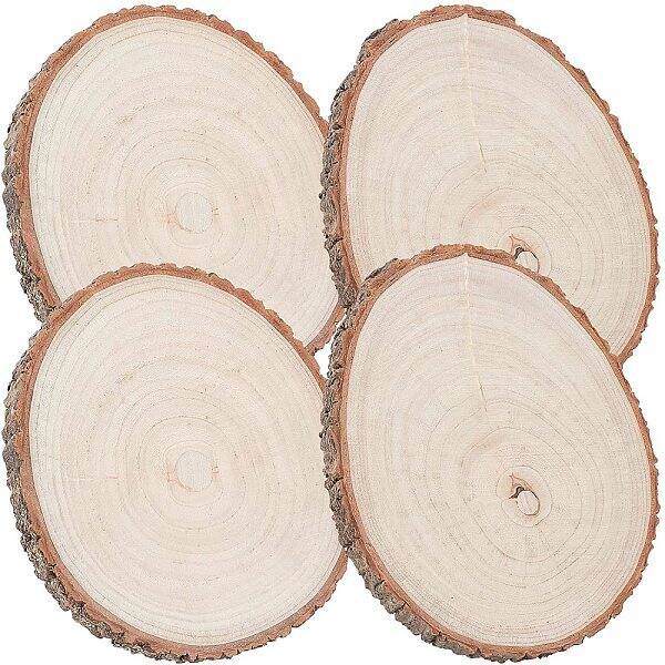 arricraft 4 Pcs 8 Inchs Unfinished Wood Slices