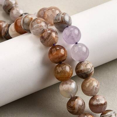 Natural Amethyst Lace Agate Beads Strands