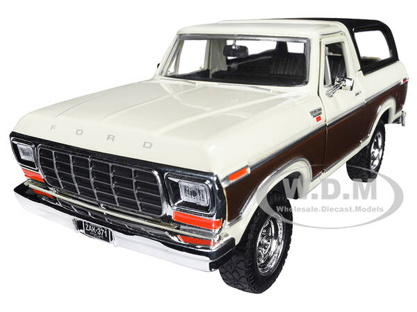 1978 Ford Bronco Ranger XLT with Spare Tire Cream and Brown with Black Camper Shell \