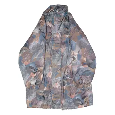 Womens Coat Blue 90s Crazy Pattern M