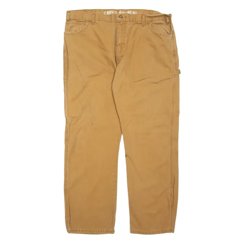 DICKIES Carpenter Cargo Mens Trousers Beige Regular Straight W38 L30