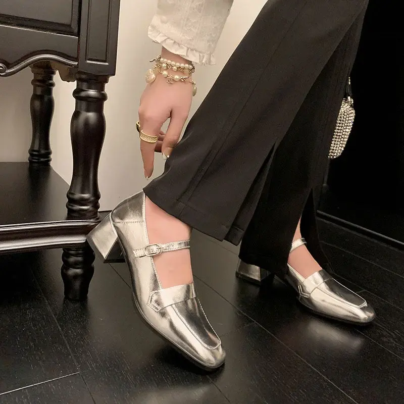 CHIKO Candy Square Toe Block Heels Mary Jane Shoes