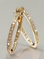 Elegant Rhinestone Decorated Hoop Earrings, Fashionable Jewelry for Women, Trendy All-match & Exquisite Cubic Zirconia Jewel...