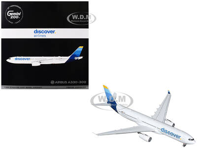 Airbus A330-300 Commercial Aircraft Discover Airlines (D-AIKK) White with Blue Tail Gemini 200 Series 1/200 Diecast Model Air...