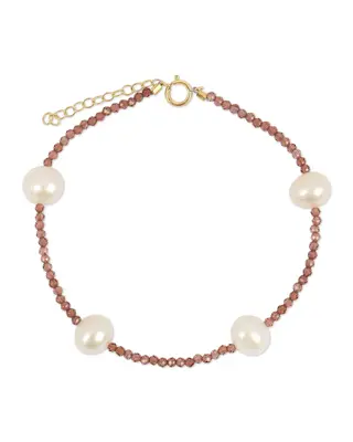 Toni Bracelet | Metal Color: Gold | Gemstone: Garnet | Length: Adjustable 6 - 7 inches