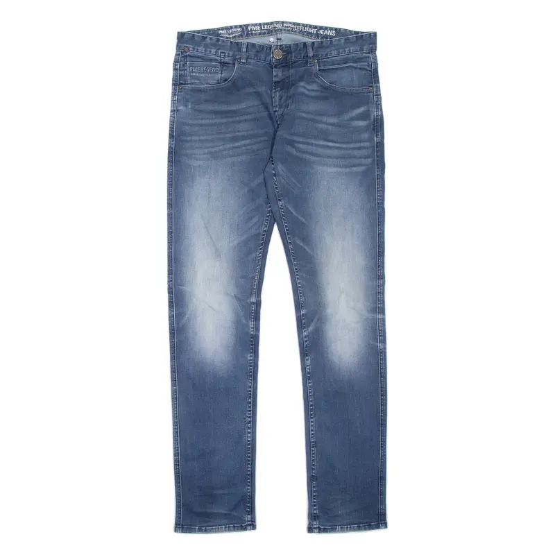 PME LEGEND Nightflight Mens Jeans Blue Slim Straight Stone Wash W33 L34
