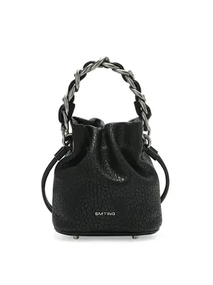 Smting Leather Drawstring Bucket Bag