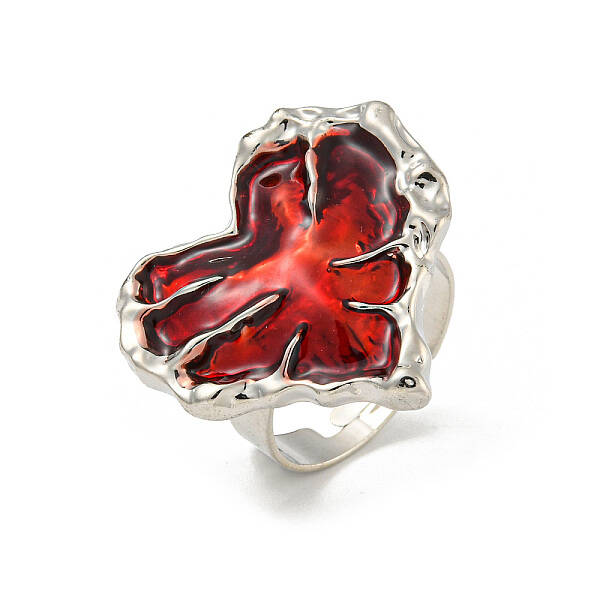 Heart Zinc Alloy Enamel Adjustable Rings for Women