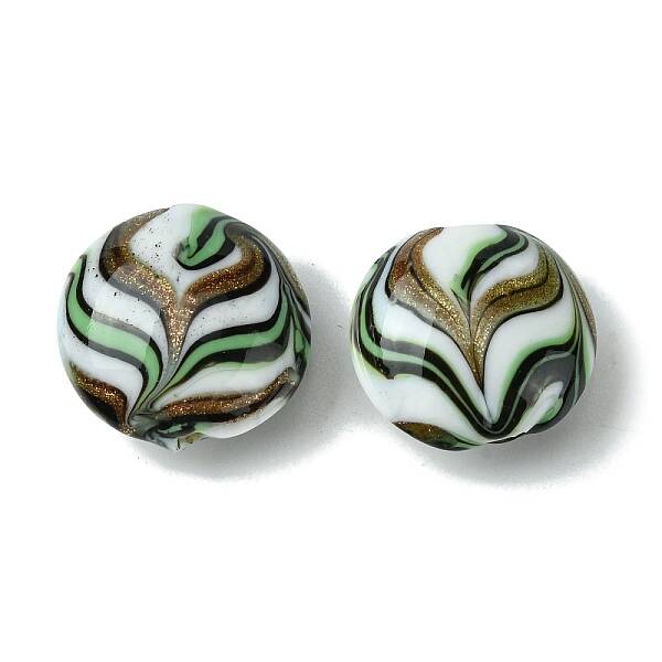Handmade Gold Sand Lampwork Beads