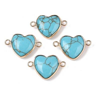 Synthetic Turquoise Love Heart Pendants