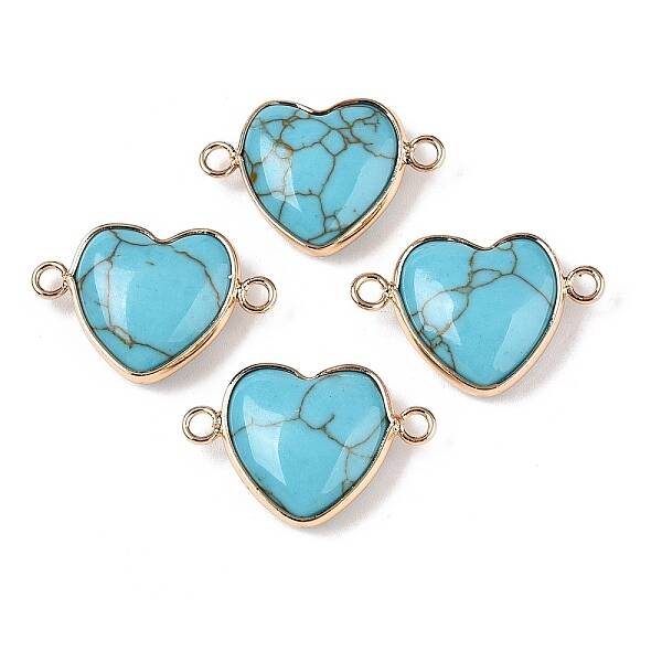 Synthetic Turquoise Love Heart Pendants