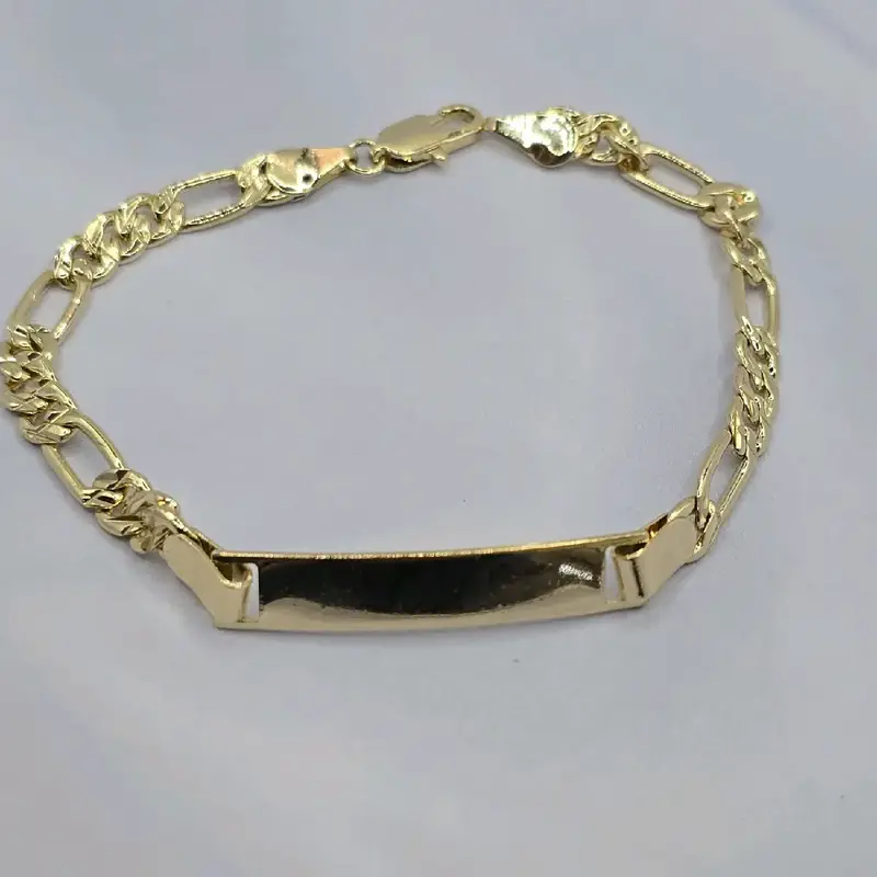 BRACELET figaro ID  Style Gold-plated adult zises 7 ½\