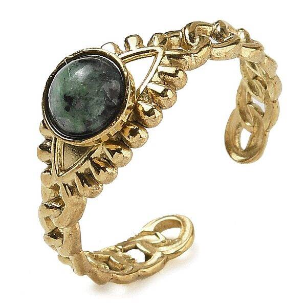 Natural African Turquoise(Jasper) Finger Rings