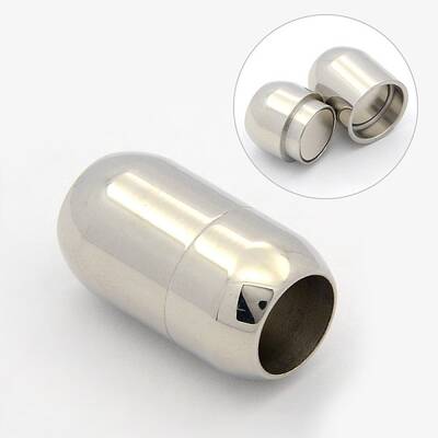 Tarnish Resistant Smooth 304 Stainless Steel Magnetic Clasps with Glue-in Ends