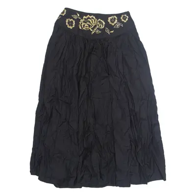 COMMA Gypsy Womens A-Line Skirt Black Midi 90s UK 8