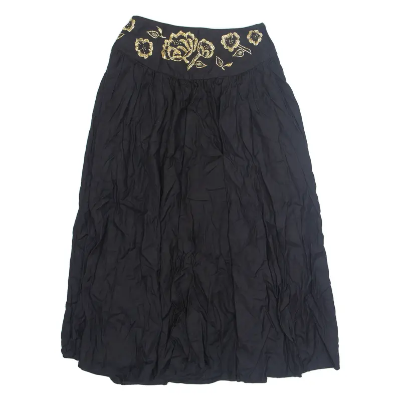 COMMA Gypsy Womens A-Line Skirt Black Midi 90s UK 8