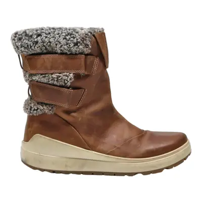 ECCO Snow Boots Brown Leather Womens UK 8