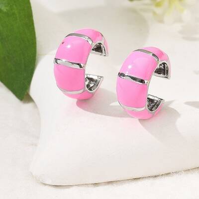 Brass Stripe C-Shaped Cuff Earrings