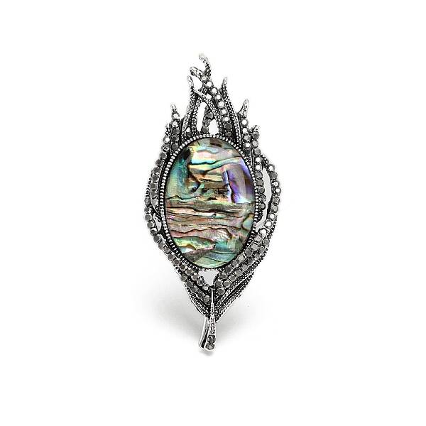 Feather Shape Shell Pin