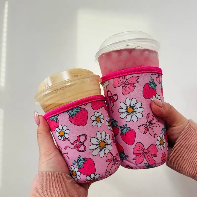Retro Strawberry Coffee Sleeves