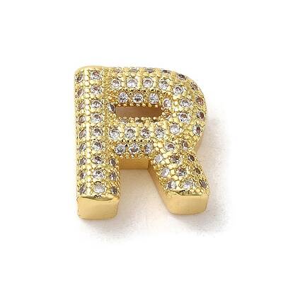 Brass Micro Pave Clear Cubic Zirconia Charms
