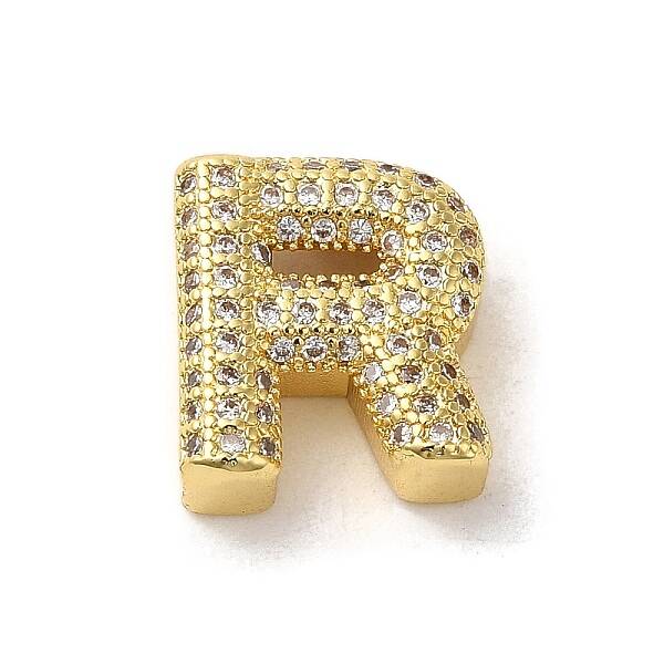 Brass Micro Pave Clear Cubic Zirconia Charms