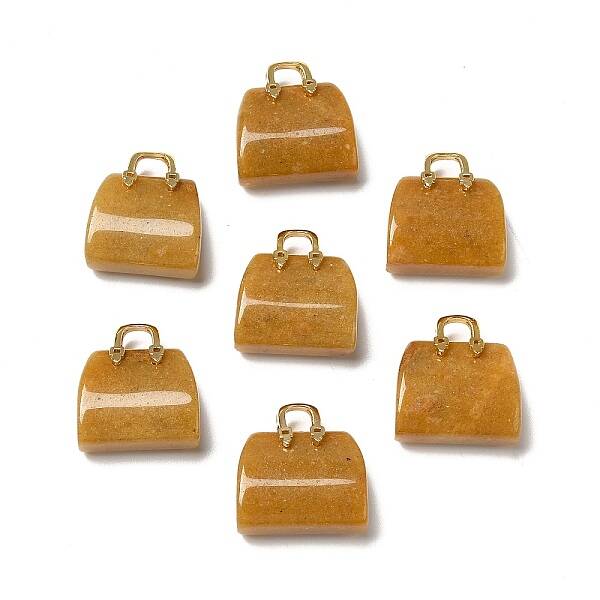 Natural Topaz Jade Brass Pendants