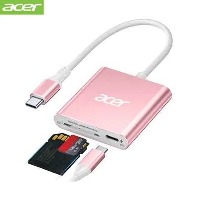 Acer Dock_option ODK450 Acer SD 4.0 Card Reader, UHS-II Micro SD Reader USB C, Dual Slot Type C Memory Card Adapter with 100W...