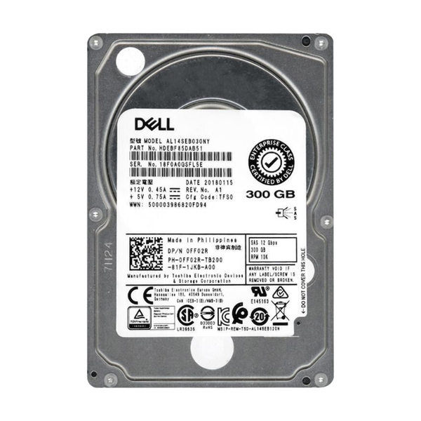 FF02R Dell 300GB 12Gb/s SAS 10000 2.5-Inch Hard Drive