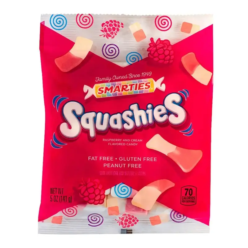 Smarties Squashies Raspberry & Cream Fat Free Gluten Free Peanut Free Snack - (Pack Of 1)