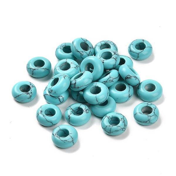 Synthetic Turquoise European Beads