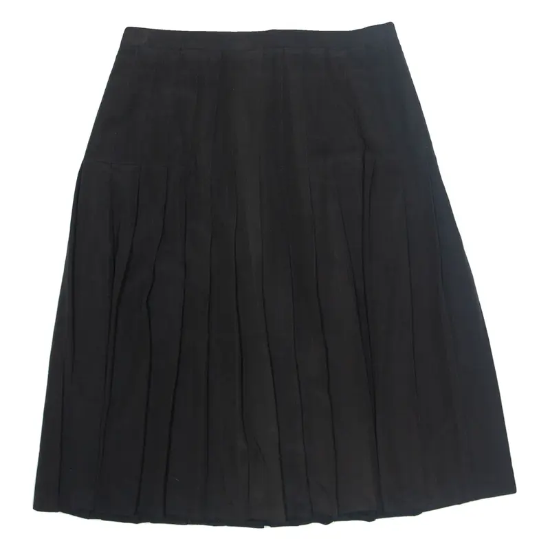 CHARLES VOGELE Womens Pleated Skirt Black Knee Length L