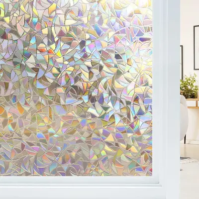 Pride 3D Colorful Window Privacy Film, 1 Count Summer Window Cling Film, Glass Window Film Decals, Home Decor, Sun Protection
